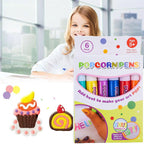 ✨ 3D Puffy Popcorn Art Pens 🎨 Heat‑Activated Raised DIY Craft Markers