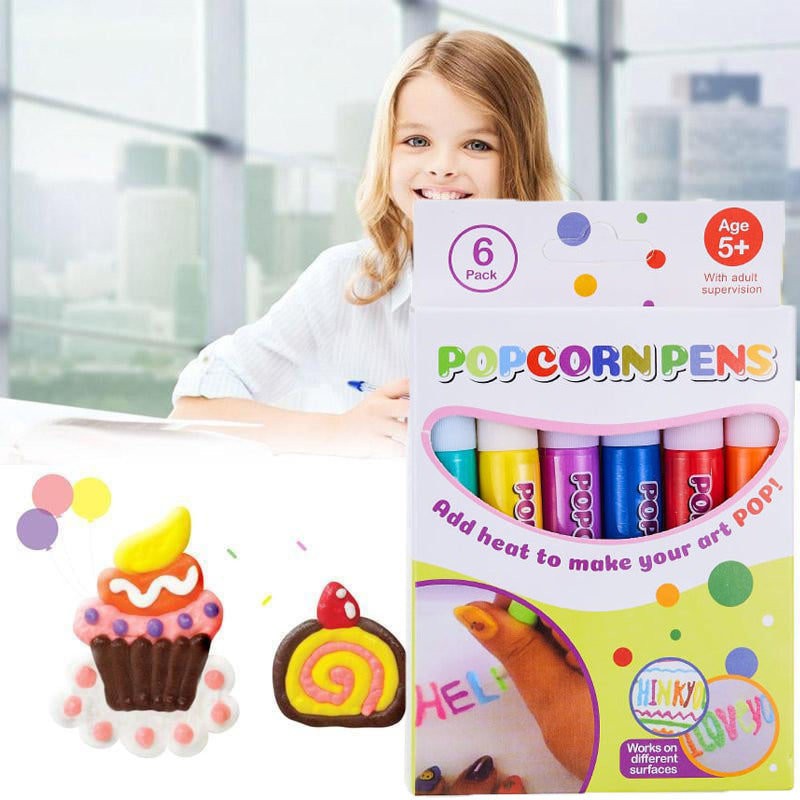 ✨ 3D Puffy Popcorn Art Pens 🎨 Heat‑Activated Raised DIY Craft Markers