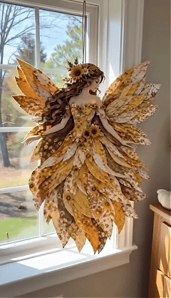 🧚‍♀️🌸 Premium DIY Kit ‘Fairy Patchwork’ | High-quality layered fabric with floral wings – DIY handmade fantasy wall decor ✨
