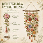 🌼 Boho Crochet Flower Wall Hanging Decor