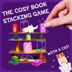 📚Bookshelf Cooperative Stacking Game | Skill & Balance Card and Book Tower Game in Travel Tin