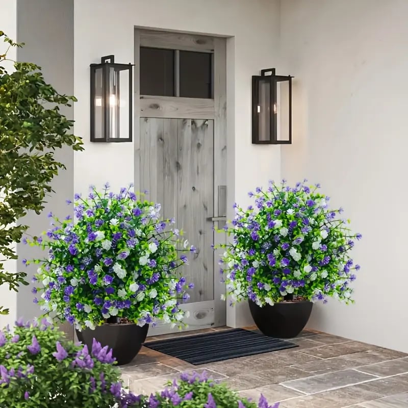 🌸Artificial potted trees with ground stakes