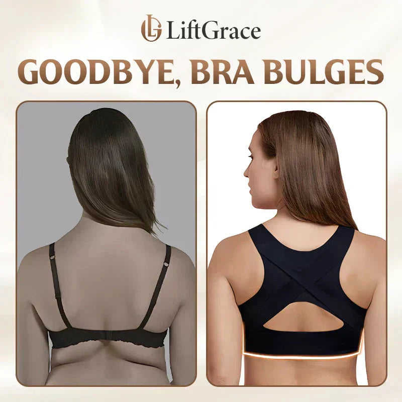 ✨Wireless Support Bra with Front Fastening and Crossed Straps at the Back